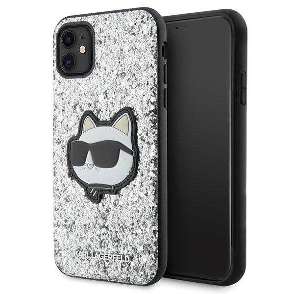 Karl Lagerfeld KLHCN61G2CPS iPhone 11 / Xr 6,1" sølv/sølv hardcase Glitter Choupette Patch