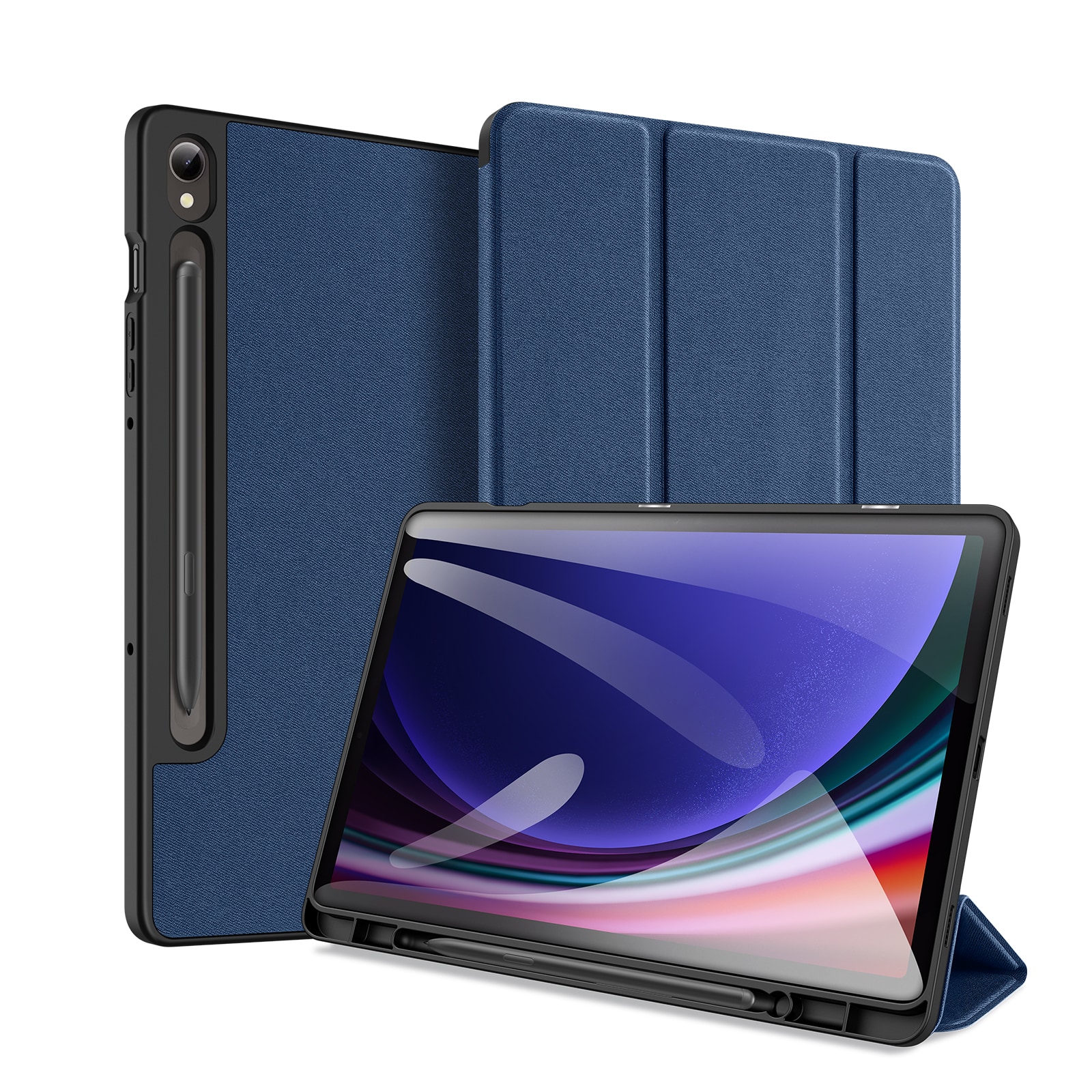 Dux Ducis Domo Samsung Galaxy Tab S9 FE-etui med stativ - blå