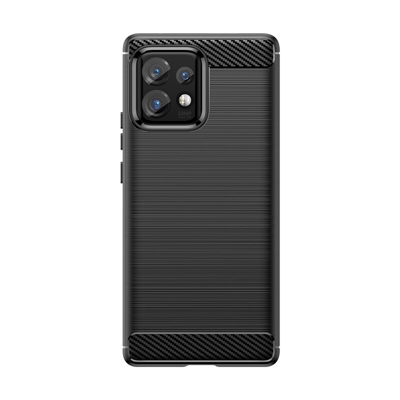 Carbon Case silikonetui for Motorola Edge 40 Pro - svart