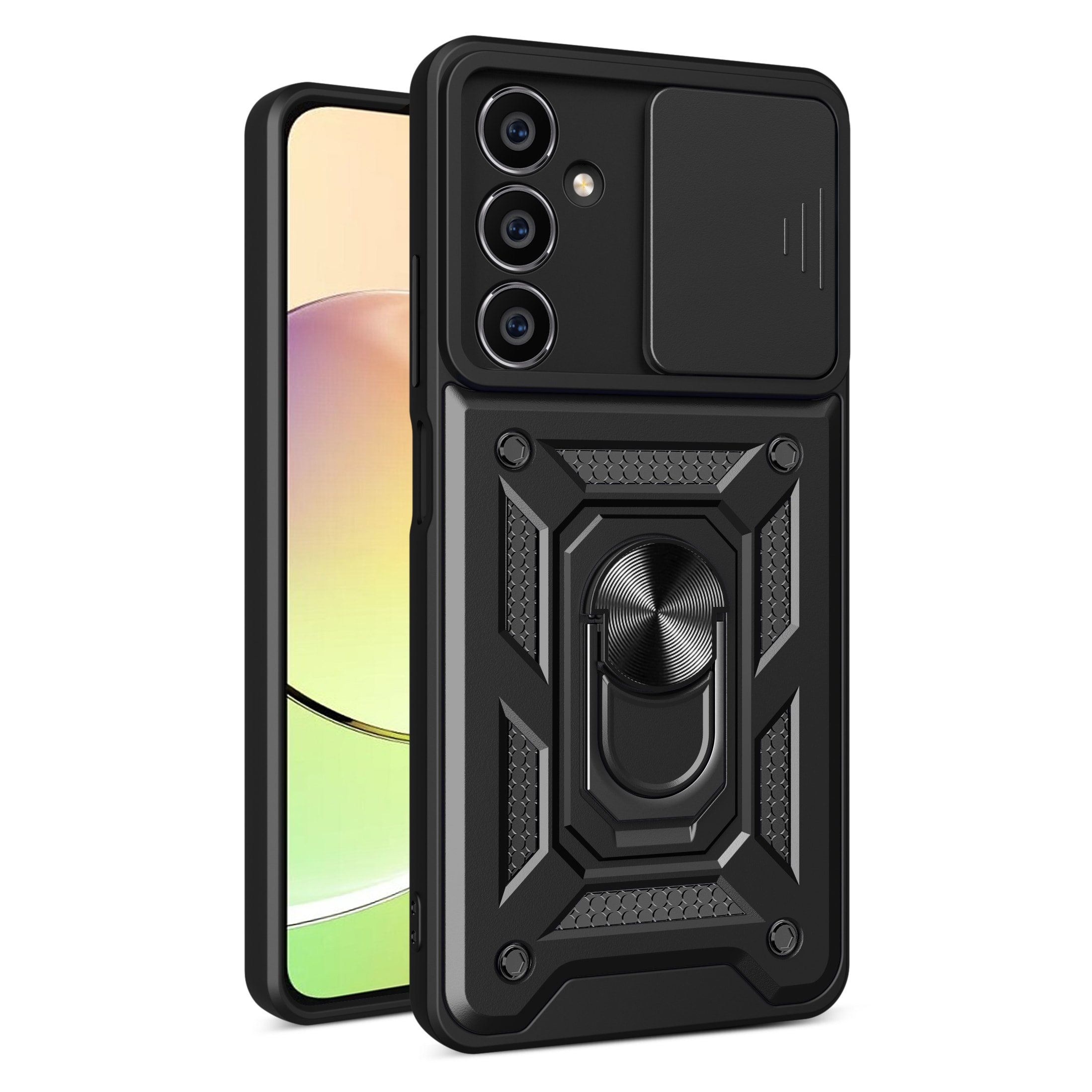 Hybrid Armor Camshield-etui for Samsung M54 med kameradeksel - svart