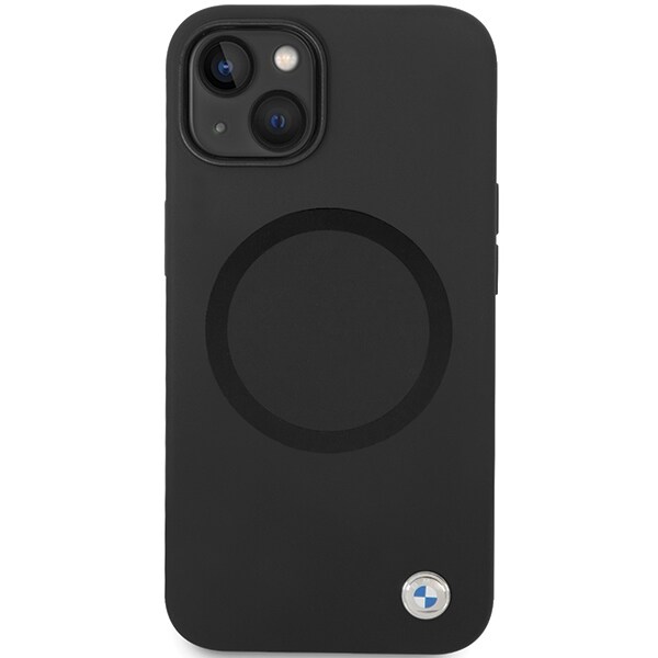BMW BMHMP14SSILBK2-etui for iPhone 14 - svart Signature Liquid Silicone MagSafe