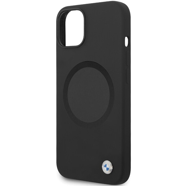 BMW BMHMP14SSILBK2-etui for iPhone 14 - svart Signature Liquid Silicone MagSafe