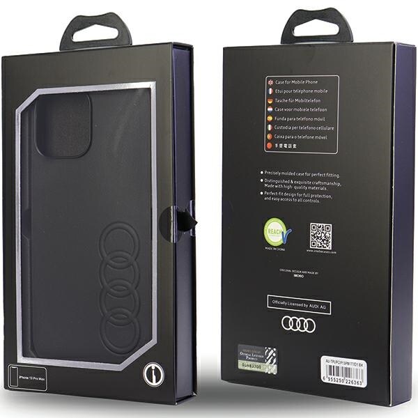 Audi syntetisk lær iPhone 13 Pro Max 6,7" svart/svart hardcase AU-TPUPPCIP13PM-TT/D1-BK