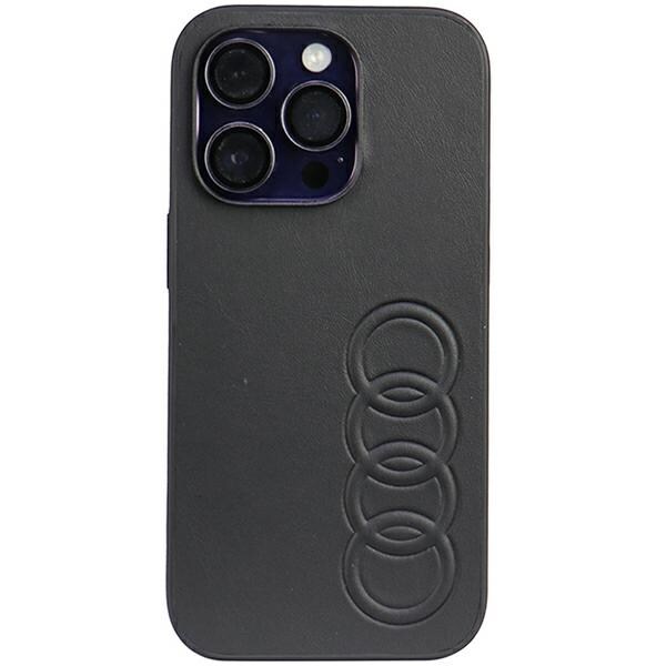Audi syntetisk lær iPhone 14 Pro 6,1" svart/svart hardcase AU-TPUPPCIP14P-TT/D1-BK