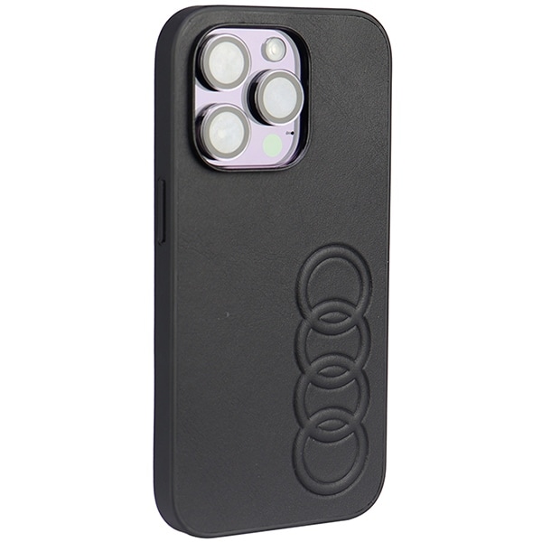 Audi syntetisk lær iPhone 14 Pro 6,1" svart/svart hardcase AU-TPUPPCIP14P-TT/D1-BK