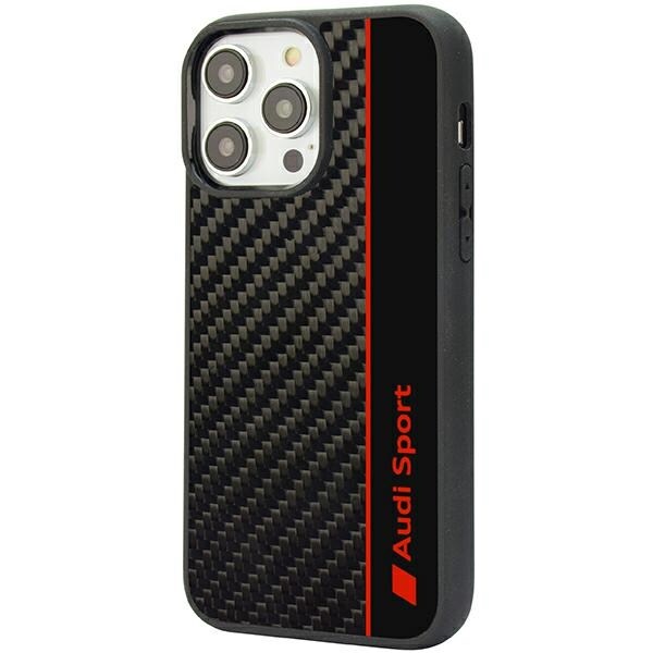 Audi karbonfiberstripe iPhone 14 Pro 6,1" svart/svart hardcase AUS-TPUPCIP14P-R8/D1-BK