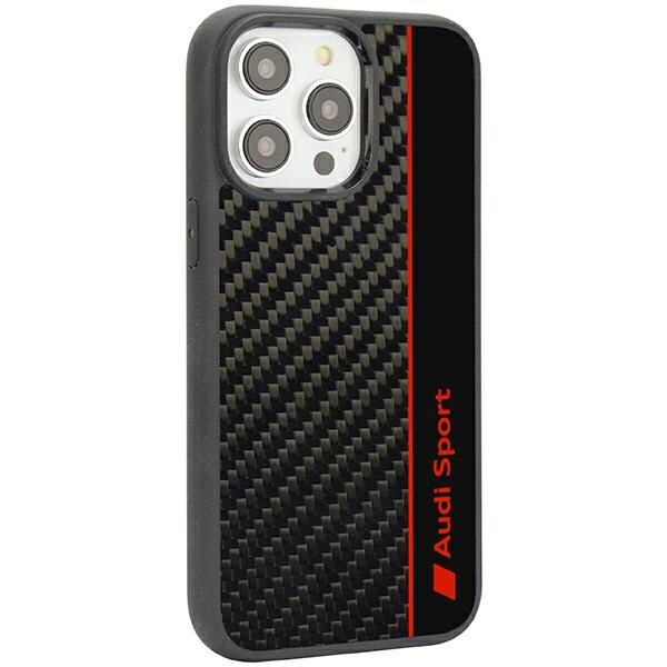 Audi karbonfiberstripe iPhone 14 Pro 6,1" svart/svart hardcase AUS-TPUPCIP14P-R8/D1-BK