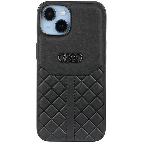 Audi Genuine Leather iPhone 14 6,1" svart/svart hardcase AU-TPUPPCIP14-Q8/D1-BK