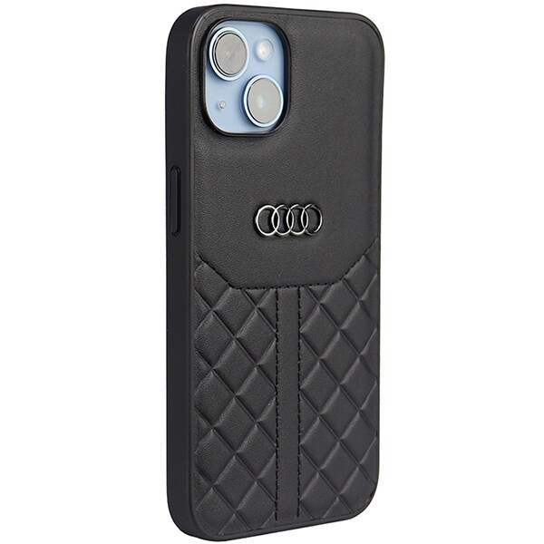Audi Genuine Leather iPhone 14 6,1" svart/svart hardcase AU-TPUPPCIP14-Q8/D1-BK