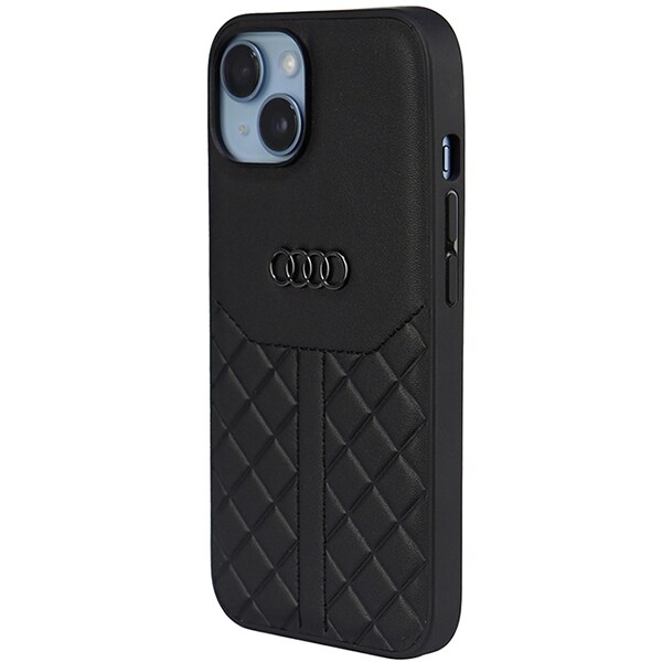 Audi Genuine Leather iPhone 14 6,1" svart/svart hardcase AU-TPUPPCIP14-Q8/D1-BK