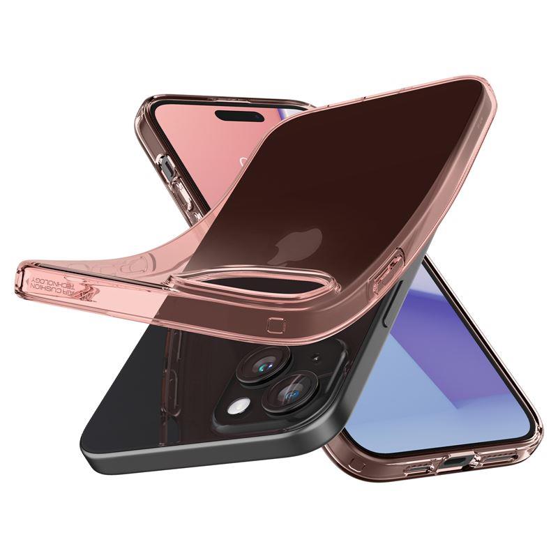 Spigen Crystal Flex iPhone 15 Plus-etui - rosa/gjennomsiktig