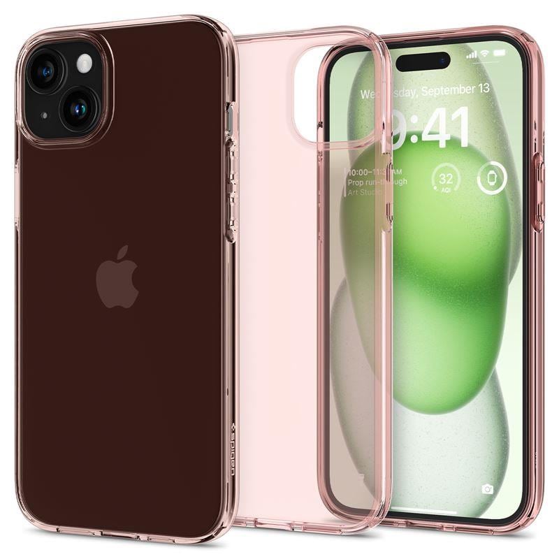 Spigen Crystal Flex iPhone 15 Plus-etui - rosa/gjennomsiktig