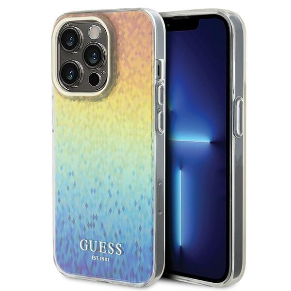 Guess IML Faceted Mirror Disco Iridescent-etui for iPhone 15 Pro - flerfarget