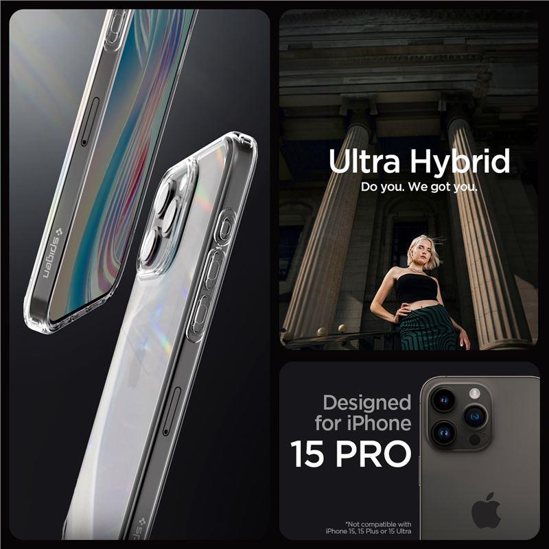 Spigen Crystal Hybrid iPhone 15 Pro-etui - klart