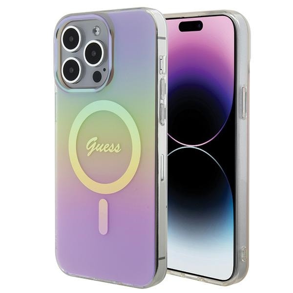 Guess IML Iridescent MagSafe-etui for iPhone 15 Pro - rosa