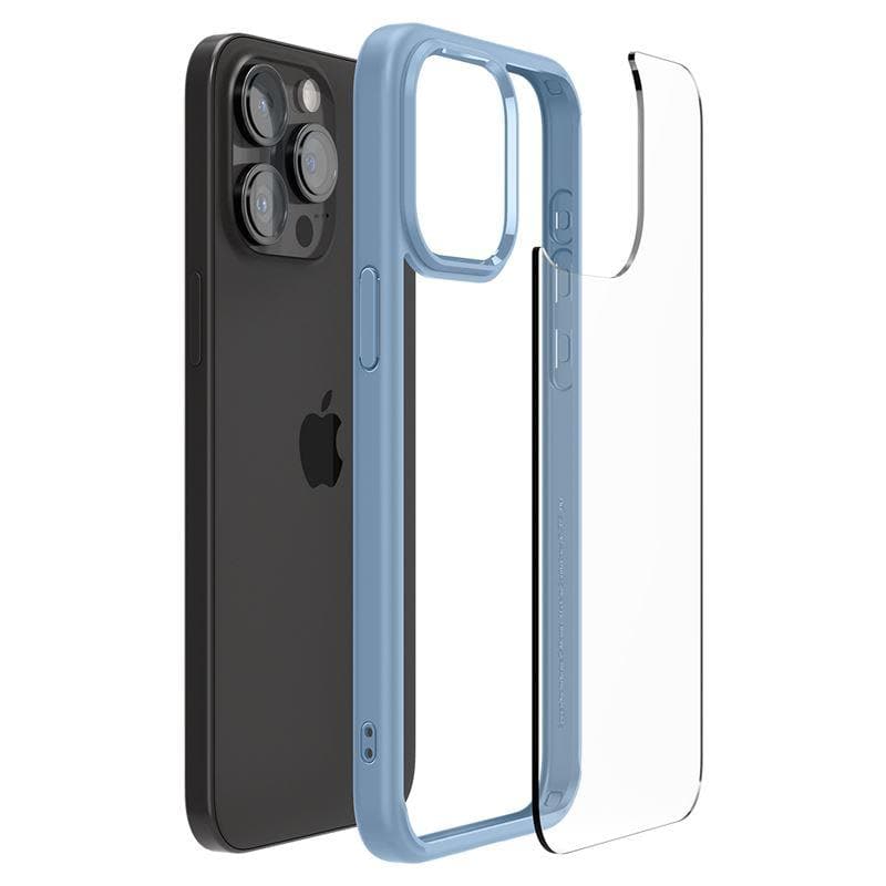Spigen Crystal Hybrid-etui for iPhone 15 Pro Max - Klar blå