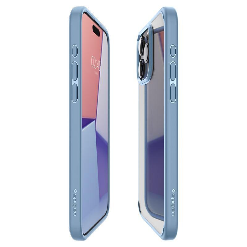 Spigen Crystal Hybrid-etui for iPhone 15 Pro Max - Klar blå