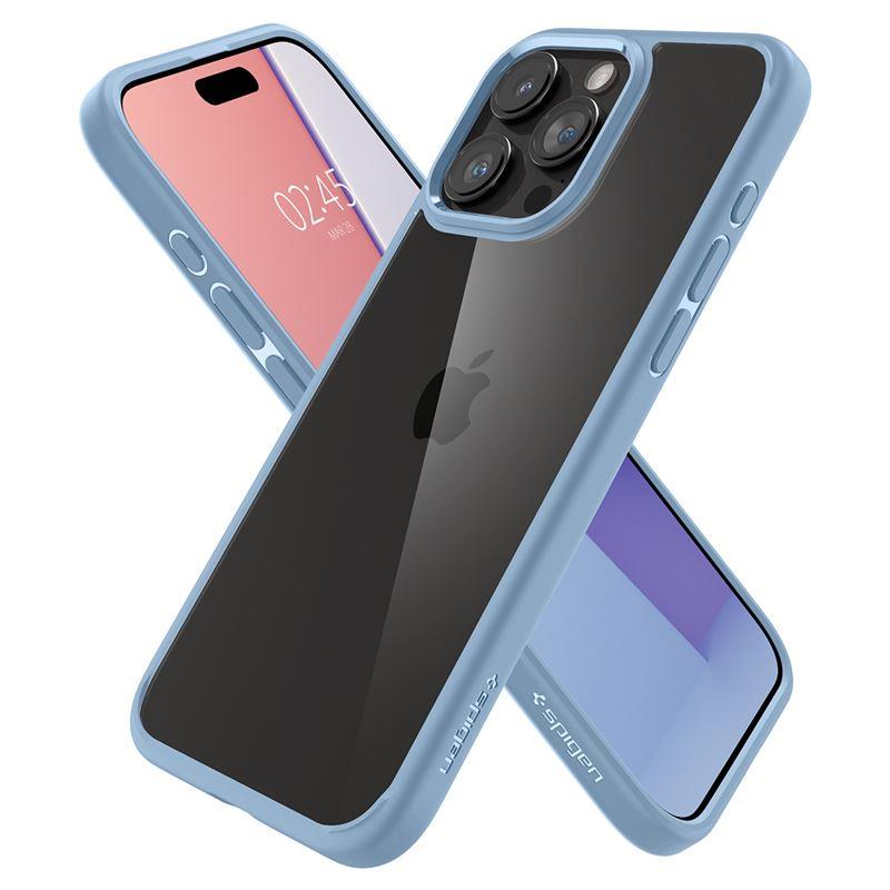 Spigen Crystal Hybrid-etui for iPhone 15 Pro Max - Klar blå