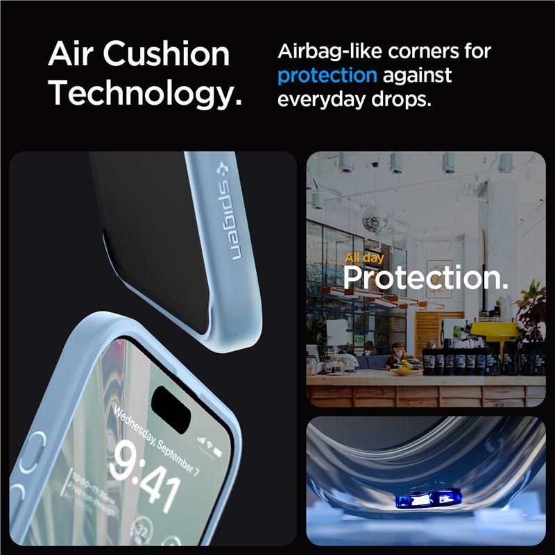 Spigen Crystal Hybrid-etui for iPhone 15 Pro Max - Klar blå
