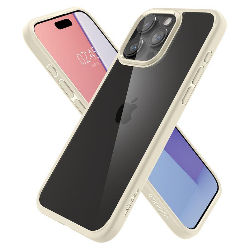 Spigen Crystal Hybrid-etui for iPhone 15 Pro Max - klar beige