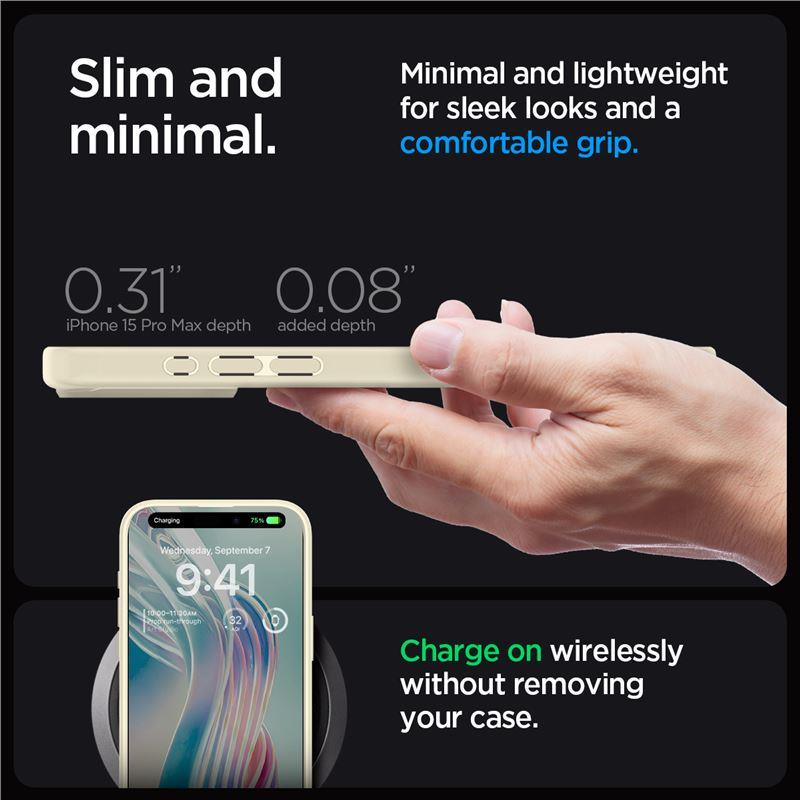 Spigen Crystal Hybrid-etui for iPhone 15 Pro Max - klar beige