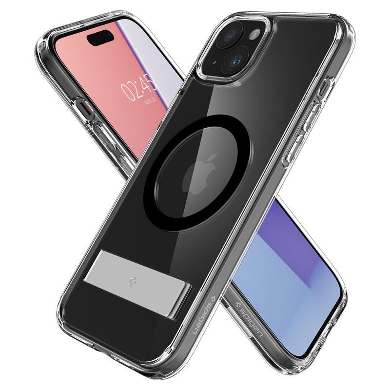 Spigen Ultra Hybrid S MagSafe-etui med stativ for iPhone 15 Plus - Svart
