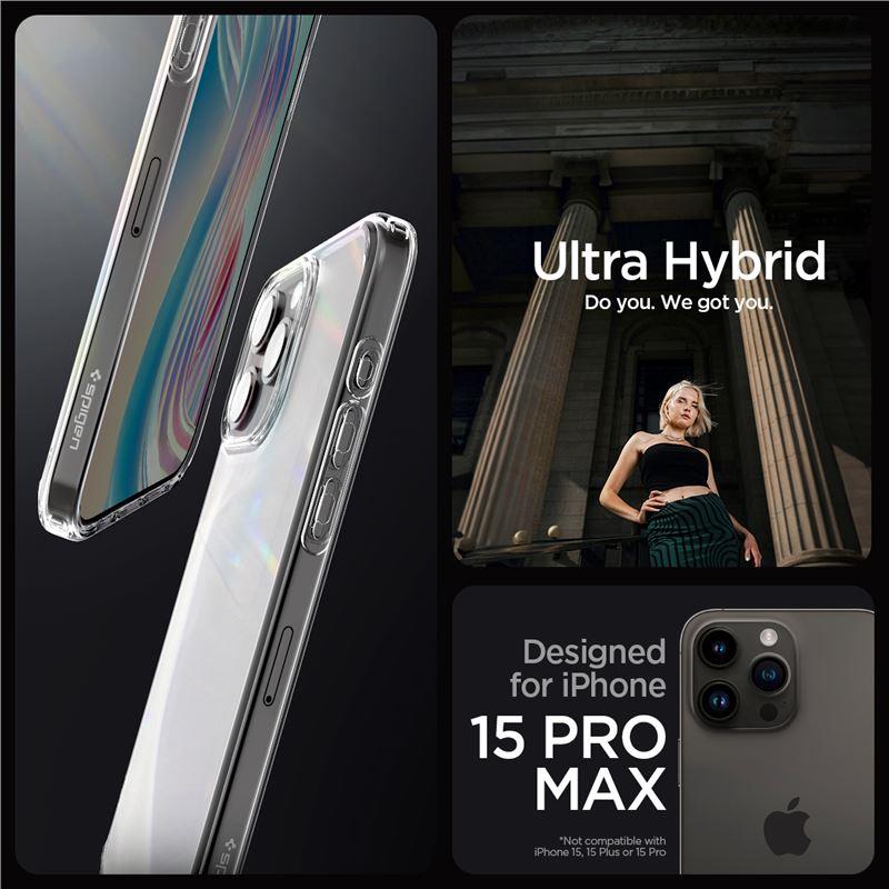Spigen Ultra Hybrid-etui for iPhone 15 Pro Max - Klar matt