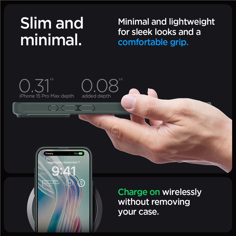 Spigen Ultra Hybrid iPhone 15 Pro Max-etui - mørkegrønn