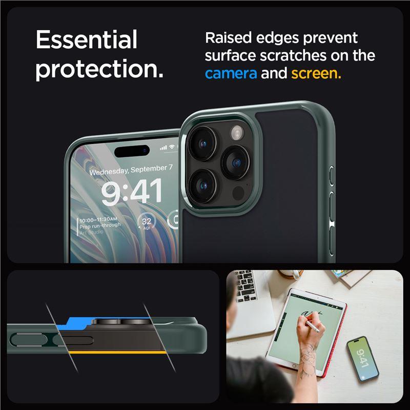 Spigen Ultra Hybrid iPhone 15 Pro Max-etui - mørkegrønn