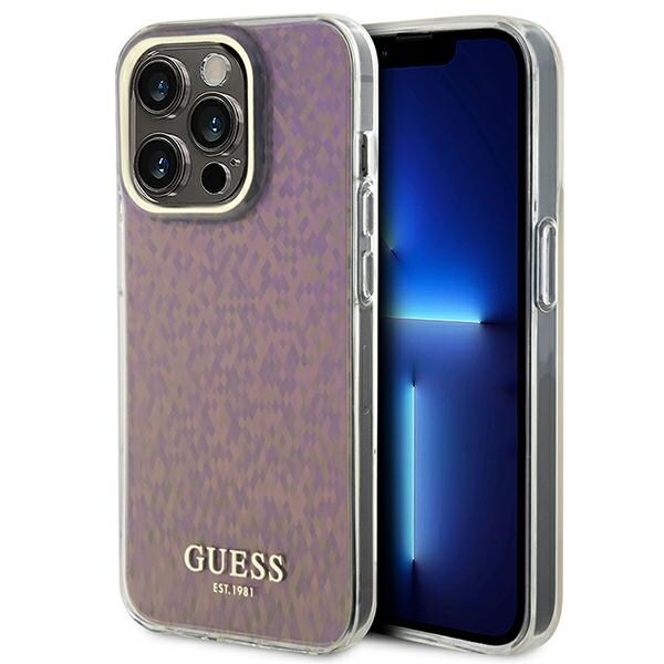 Guess GUHCP15LHDECMP iPhone 15 Pro 6,1" rosa/rosa hardcase IML Faceted Mirror Disco Iridescent