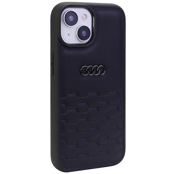 Audi GT syntetisk lærveske for iPhone 15 Plus - svart