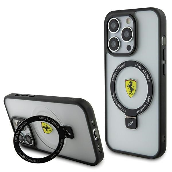 Ferrari FEHMP15LUSCAH iPhone 15 Pro 6.1" Clear Hardcase with Ring Stand MagSafe 2023 Collection
