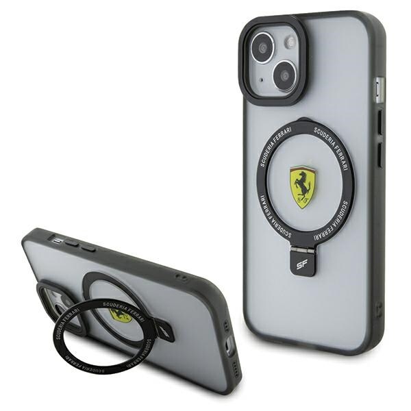 Ferrari FEHMP15SUSCAH iPhone 15 6,1" gjennomsiktig hardcase Ring Stand 2023 Collection MagSafe