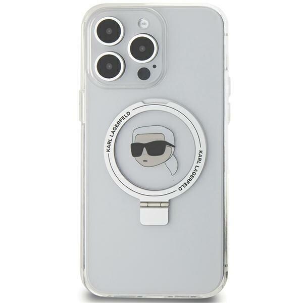 Karl Lagerfeld KLHMP15XHMRSKHH iPhone 15 Pro Max 6.7" White Hardcase with Ring Stand & MagSafe