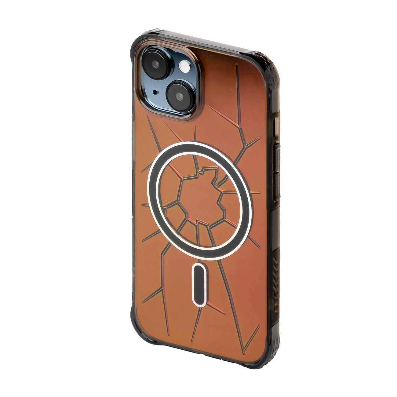 MagSafe Kingxbar PQY Crack Series silikonveske for iPhone 15 - svart