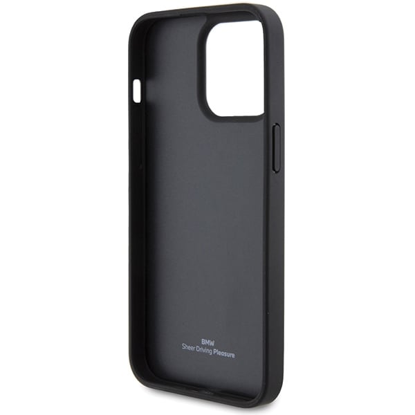 BMW Skinnveske med diamantmønster for iPhone 15 Pro Max - svart