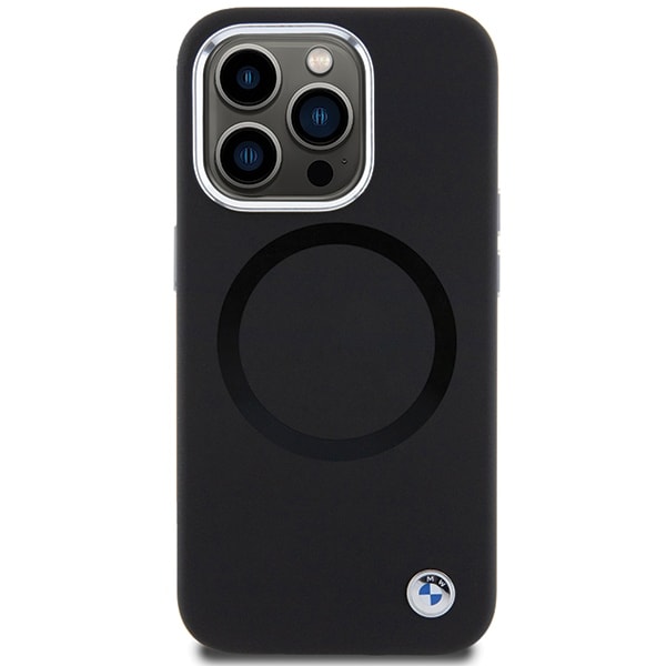 BMW Signature Liquid Silicone MagSafe-etui i silikon for iPhone 15 Pro - svart