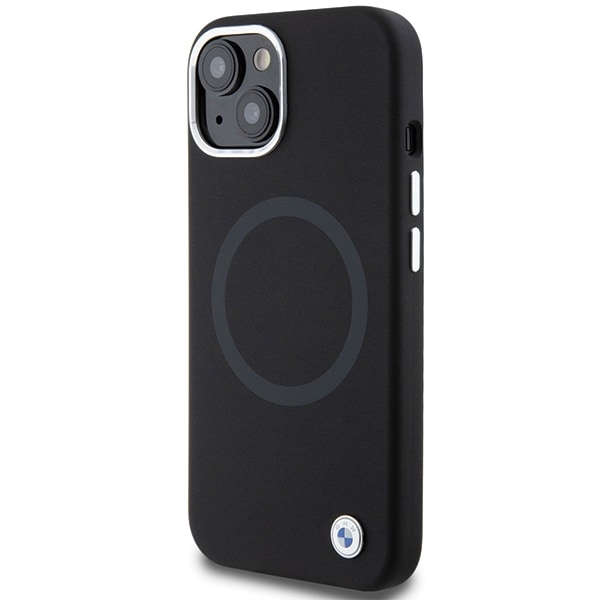 BMW Signature Liquid MagSafe-etui i silikon for iPhone 15 Plus - svart