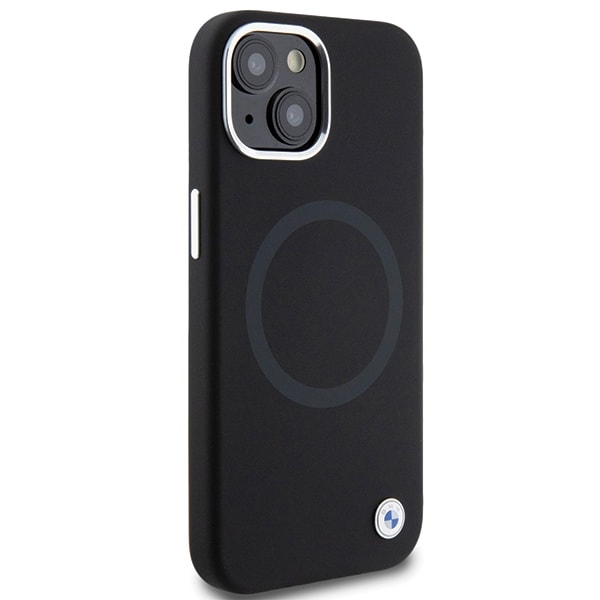 BMW Signature Liquid MagSafe-etui i silikon for iPhone 15 Plus - svart