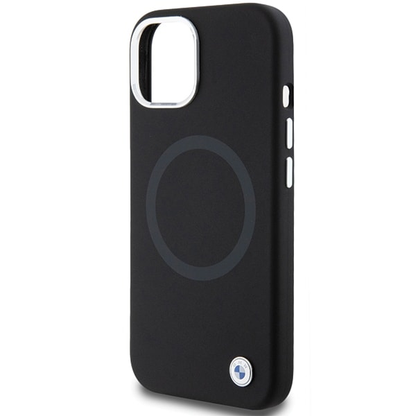 BMW Signature Liquid MagSafe-etui i silikon for iPhone 15 Plus - svart