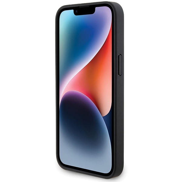 BMW Skinnveske med diamantmønster for iPhone 15 Pro - svart