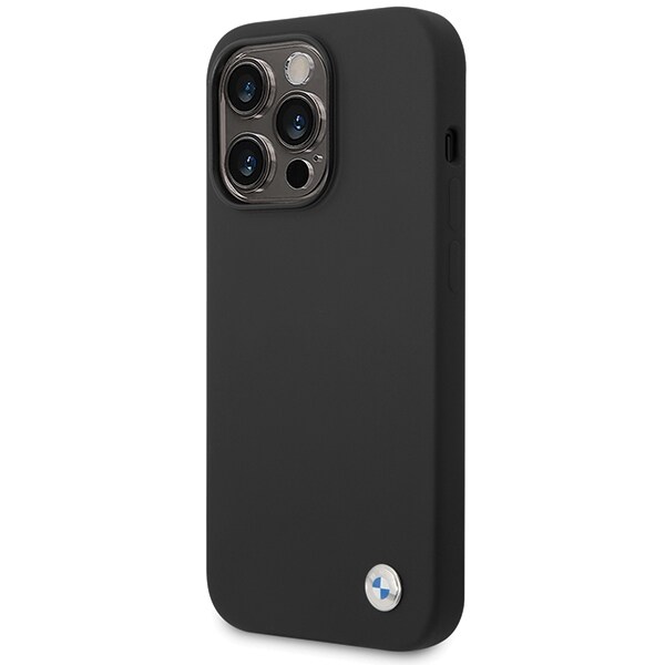 BMW Silikon metall logo etui for iPhone 15 Pro - svart
