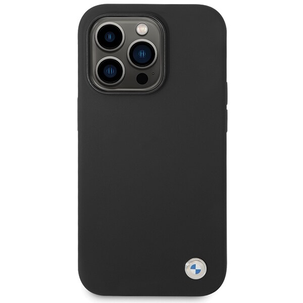 BMW Silikon metall logo etui for iPhone 15 Pro - svart