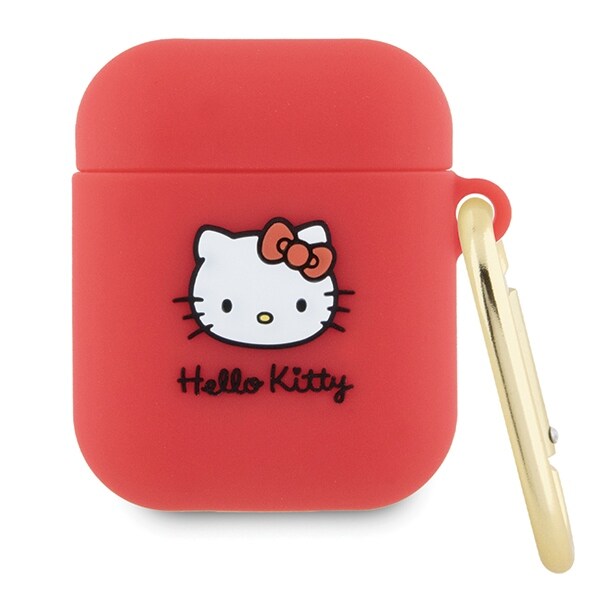 Hello Kitty Silikon 3D Kitty Head-etui for AirPods 1/2 - fuchsia