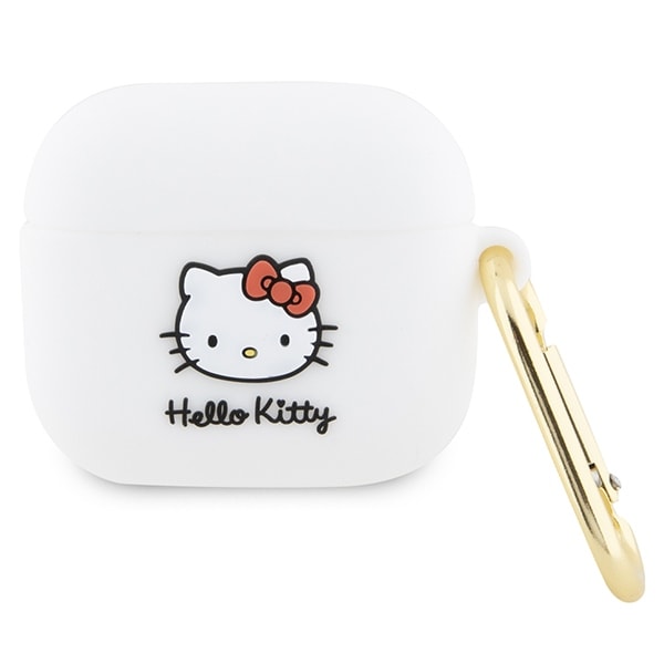 Hello Kitty 3D Kitty Head-etui i silikon for AirPods 3 - hvit