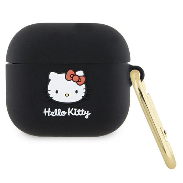 Hello Kitty 3D Kitty Head-etui i silikon for AirPods 3 - svart
