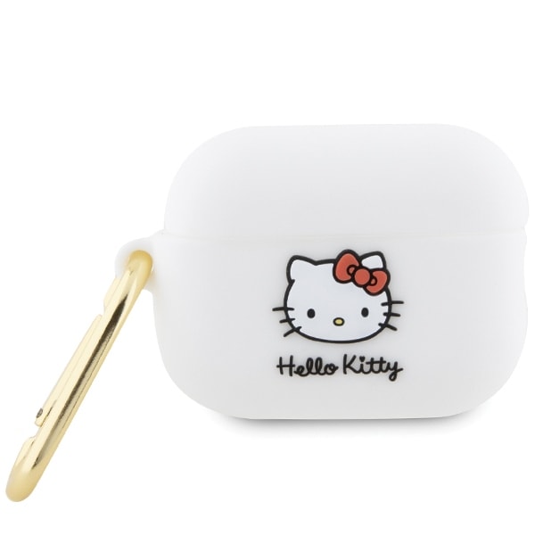 Hello Kitty 3D Kitty Head-etui i silikon for AirPods Pro 2 (2022/2023) - hvit