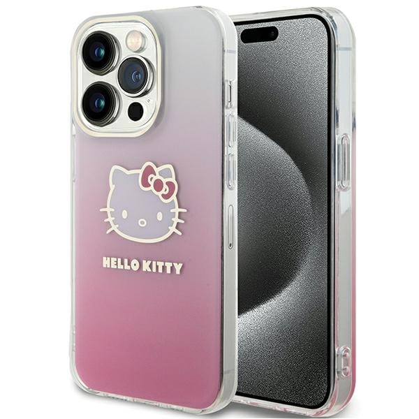 Hello Kitty IML Gradient Electrop Kitty Head-etui for iPhone 14 Pro - rosa