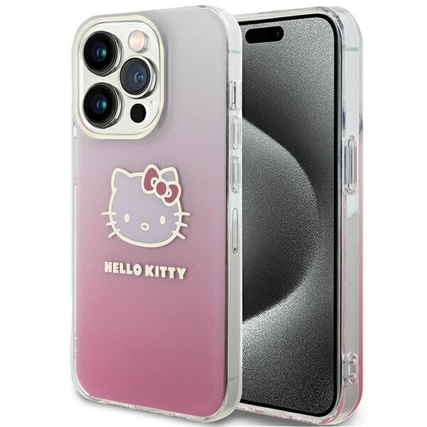 Hello Kitty IML Gradient Electrop Kitty Head-etui for iPhone 14 Pro Max - rosa