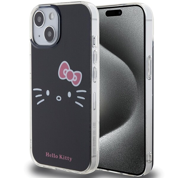 Hello Kitty IML Kitty Face-etui for iPhone 15 - svart